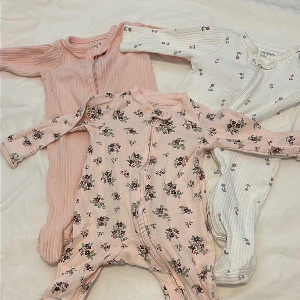Carter’s Floral and Solid Pink Kids One Piece Set